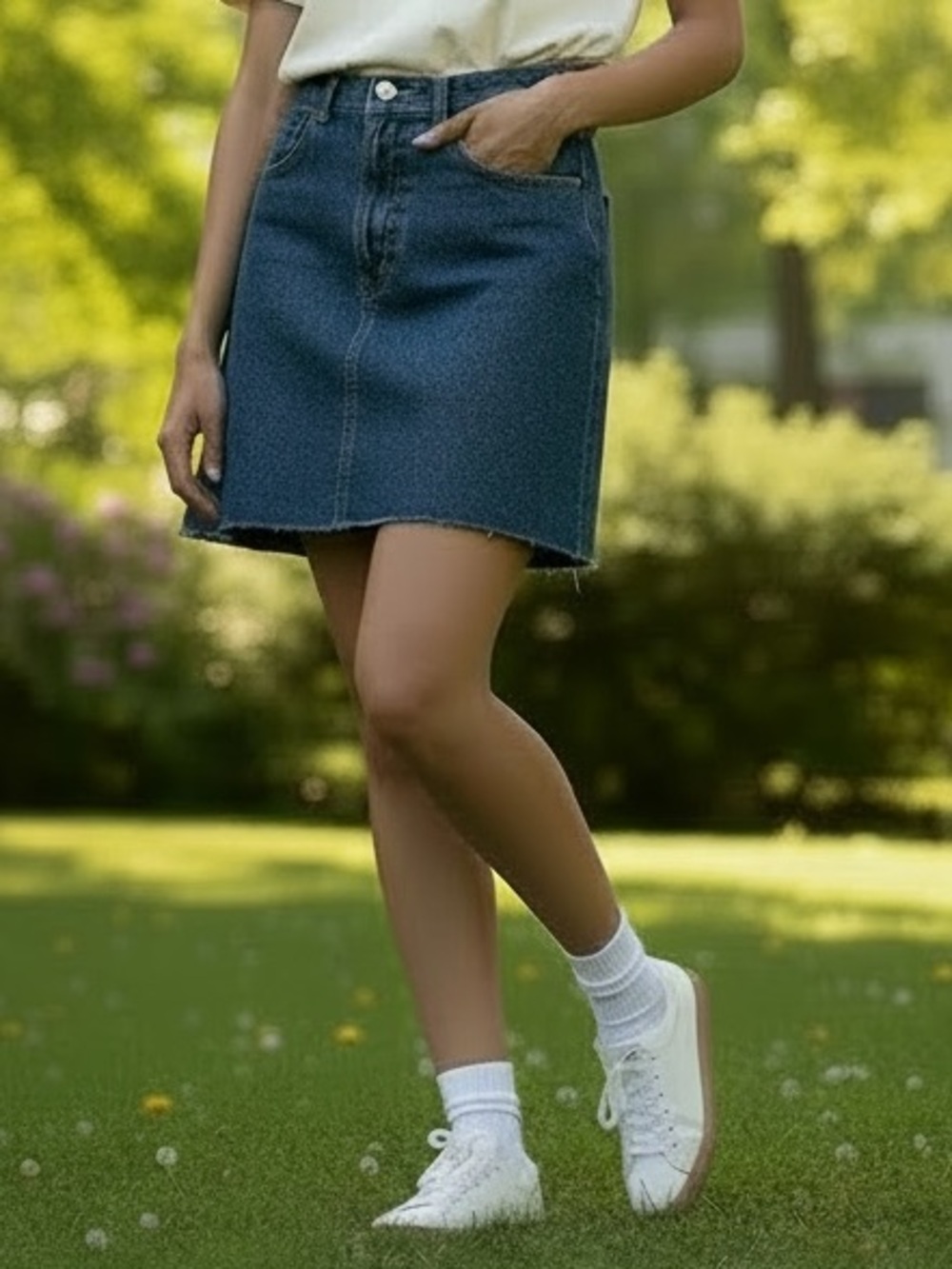 EDDIE BAUER VINTAGE RAW HEM CUT OFF DENIM MINI SKIRT BLUE SIZE 6